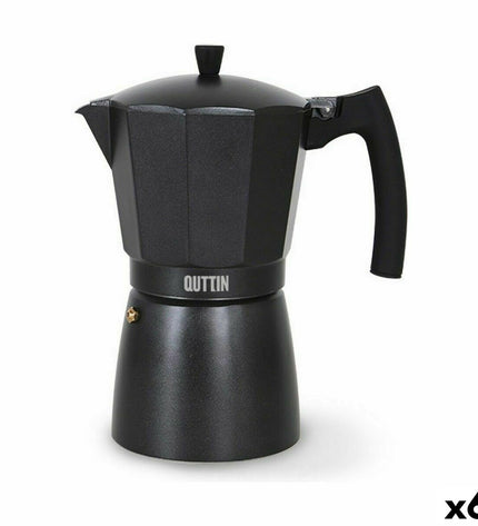 Quttin Italian coffee pot set with 12 cups, suitable for home brewing, featuring a classic design for coffee and tea preparation.