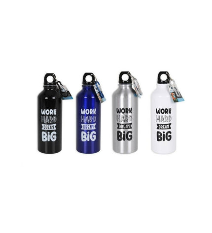 Six Bewinner aluminium thermos bottles, 500 ml, suitable for outdoor activities and camping, with black caps and sleek design.