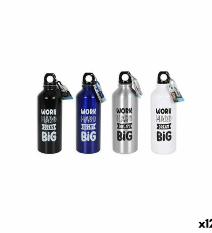 Set of 12 Bewinner aluminium thermos bottles, 500 ml, suitable for sports, outdoor activities, camping, and hiking.