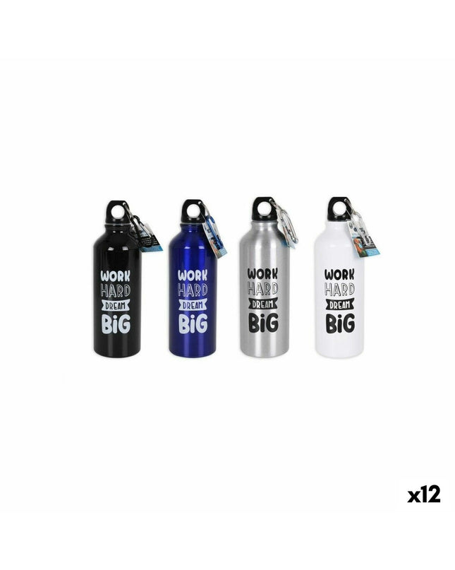 Set of 12 Bewinner aluminium thermos bottles, 500 ml, suitable for sports, outdoor activities, camping, and hiking.