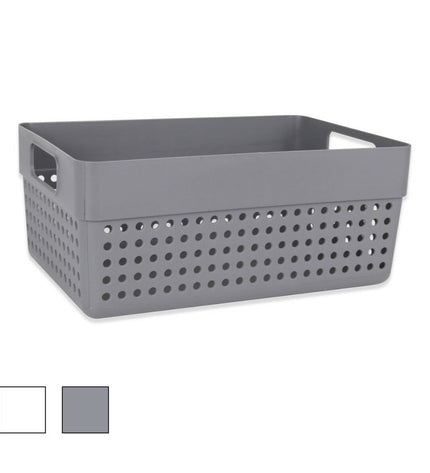 Confortime versatile laundry and bath basket in gray, 23.5 x 15.5 x 10 cm, set of 36, suitable for home and bathroom use.