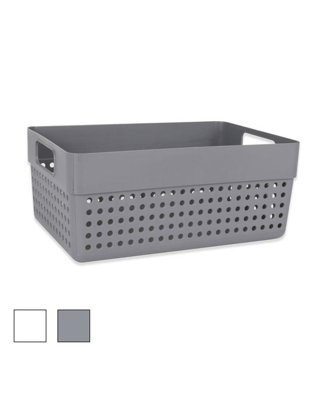 Confortime versatile laundry and bath basket in gray, 23.5 x 15.5 x 10 cm, set of 36, suitable for home and bathroom use.