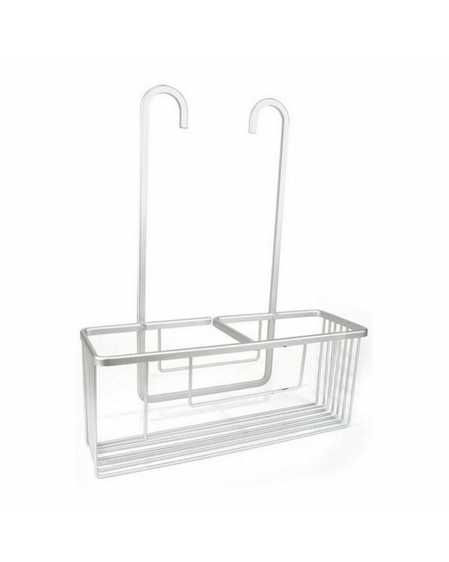 Confortime Alluma silver aluminum bathroom shelves, 6-pack, 35.7x12.7x44.5 cm, ideal for bathroom storage and organization.