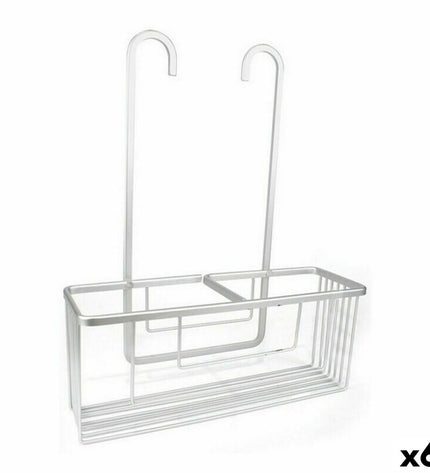 Set of 6 Confortime Alluma silver aluminium bathroom shelves with dimensions 35.7 x 12.7 x 44.5 cm, suitable for home and kitchen.
