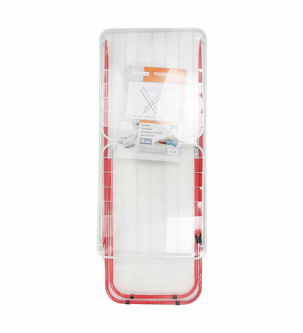 Set of six white and red foldable laundry lines by Supernet, 127 x 50 x 2 cm, for household drying and storage.