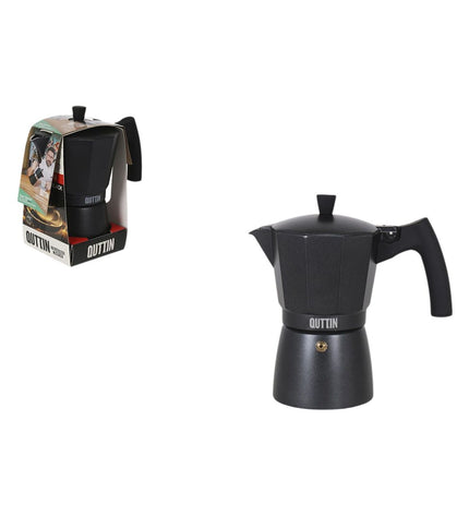 Quttin Italiaanse koffiepot with 6 cups, traditional design for brewing coffee, perfect for home kitchen use.