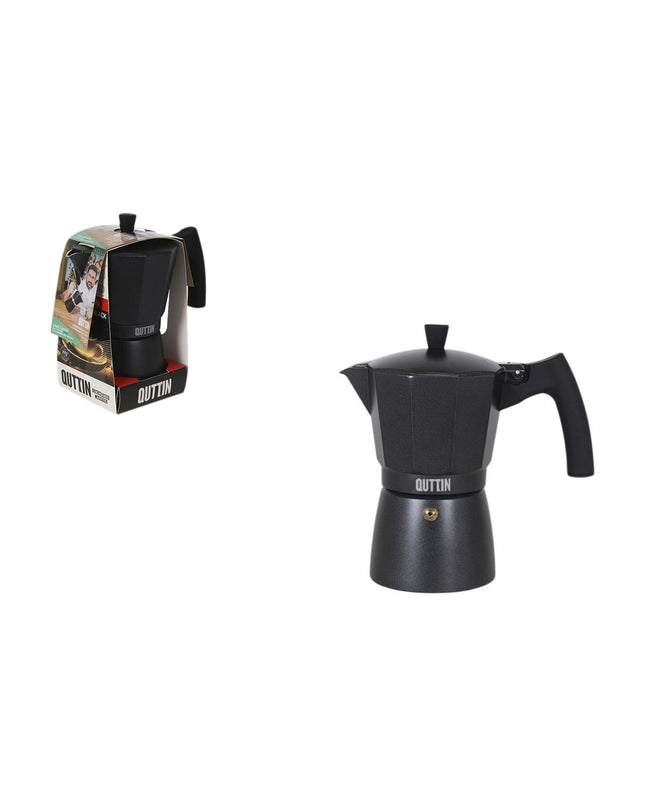 Quttin Italiaanse koffiepot with 6 cups, traditional design for brewing coffee, perfect for home kitchen use.