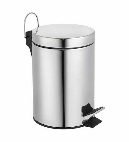 Set of six silver Confortime 3L pedal trash cans for home and kitchen storage, featuring a durable design and convenient foot pedal.