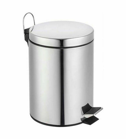 Set of six silver 7-liter pedal trash bins by Confortime, kitchen and storage organization, with foot pedal for easy waste disposal.