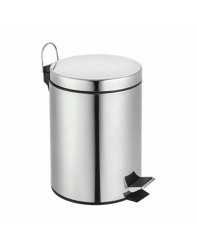 Set of six silver 7-liter pedal trash bins by Confortime, kitchen and storage organization, with foot pedal for easy waste disposal.