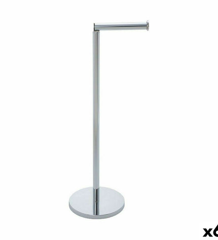 Set of six silver steel toilet paper holders from Confortime, 42 x 15 cm, designed for bathroom organization.