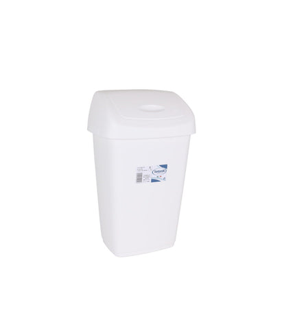 Tontarelli Aurora 9L waste bin with lid, white, suitable for home storage and organization, set of 12.