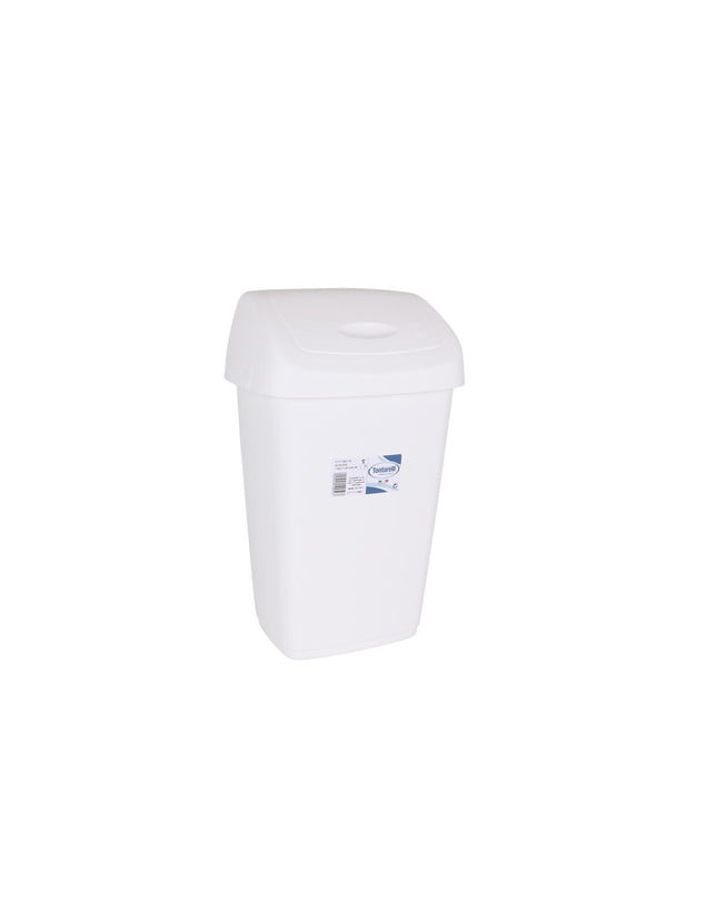Tontarelli Aurora 9L waste bin with lid, white, suitable for home storage and organization, set of 12.