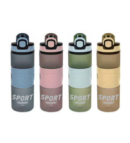 Set of 12 Bewinner 500ml water bottles, sport and outdoor, camping and hiking, with 7x20.5cm size and transparent design.