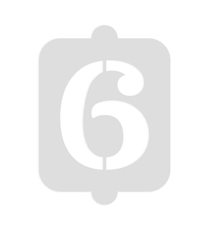 Algon number 6 cake stencil for baking, set of 36, used for decorating cakes and desserts with precise numeral designs.
