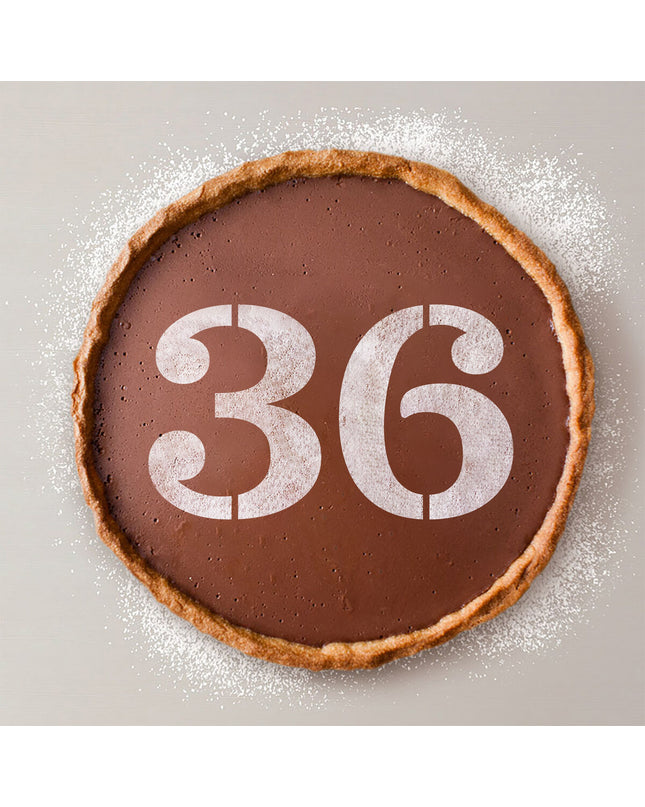Algon Taartsjabloon Algon Cijfer 6, set of 36 number cake stencils for baking and decorating desserts.