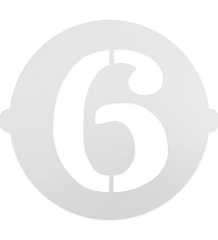 Algon Taartsjabloon Cijfer 6, set of 36 cake templates for baking and decorating, featuring a clear number six design.