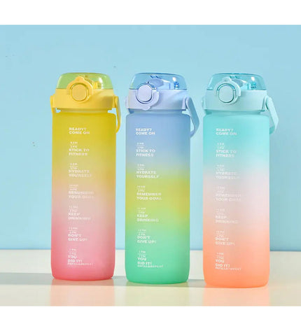 Set of 12 Bewinner multicolour 600ml water bottles for sports, outdoor, camping, and hiking, with 7.5x20cm size.