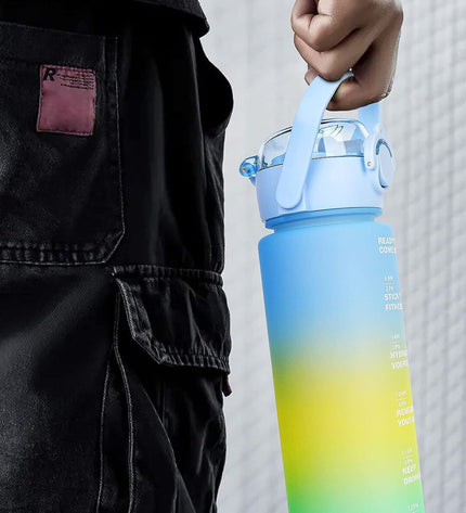 Set of 12 Bewinner multicolour 800ml water bottles, ideal for sports, outdoor activities, camping, and hiking.