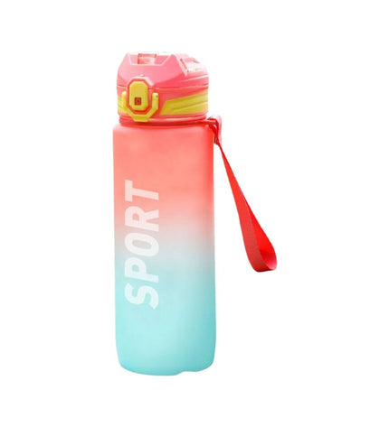Set of 12 Bewinner multicolour 600 ml water bottles, suitable for sports, outdoor activities, camping, and hiking.