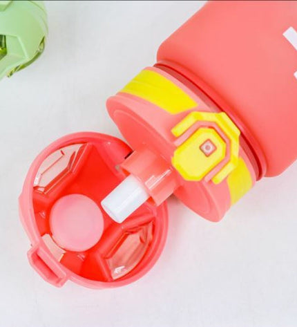 Set of 12 Bewinner multicolour 600ml water bottles, 7.4x7.4x19cm, suitable for sports, outdoor, camping, and hiking activities.