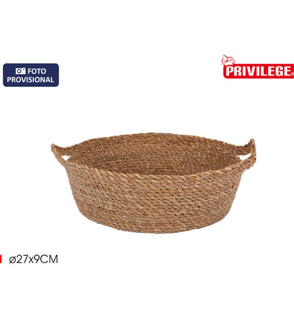 Set of 8 versatile Privilege woven baskets for home organization, showcasing their natural wicker design and compact shape.