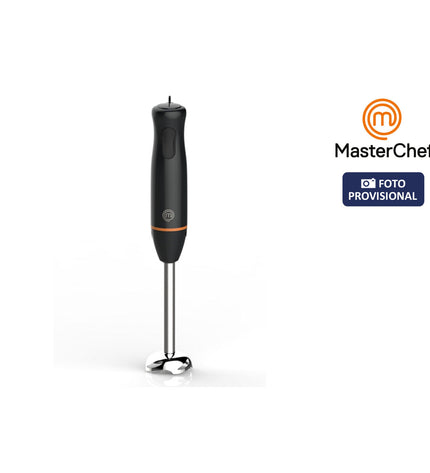 MasterChef handblender for cooking, featuring a sleek design with blending attachments on a countertop.