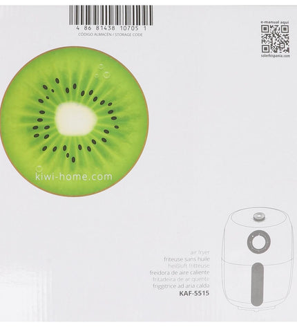 Kiwi 1000W air fryer with a 2L capacity, compact kitchen appliance for healthy frying in modern home cooking.