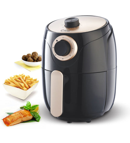 Kiwi 1000W air fryer with 2L capacity, compact electric kitchen appliance for healthy frying and cooking.