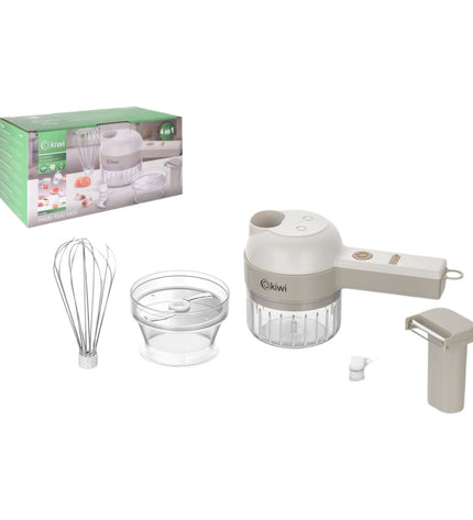 Set of six portable Kiwi mini rechargeable food choppers with 200 ml capacity, compact kitchen gadgets for chopping and blending.