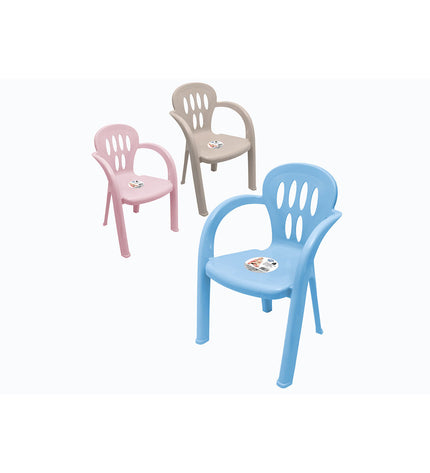 Child's wooden chair by Dem, measuring 35x33x90 cm, suitable for kids' room or play area, with a sturdy design and natural finish.