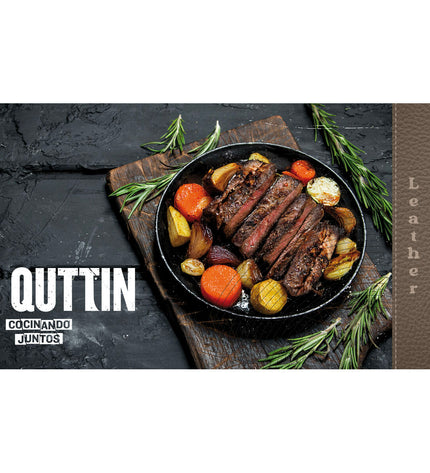 Six Quttin leather-coated frying pans with black handles and aluminium bodies, 20 cm diameter, ideal for cooking.
