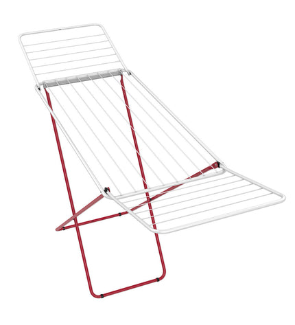 Confortime Lotus white and red metal clothes drying racks, 180 x 55 x 109 cm, set of six for laundry organization