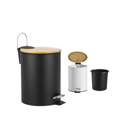 Set of six Confortime 5L pedal waste bins for kitchen storage and organization, with foot pedal for hands-free opening.