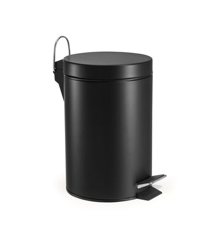 Six black Confortime 3L pedal bins for household kitchen storage and organization, durable plastic with foot pedal operation.