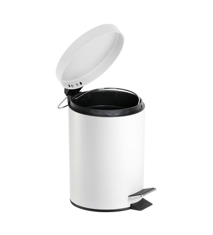 Set of six Confortime white 3L pedal bins for home kitchen storage and organization, with foot pedal operation.