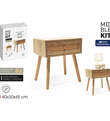 Two MobleKit brown nightstands with dimensions 40x30x45 cm, featuring a simple wooden design for bedroom or living room use.
