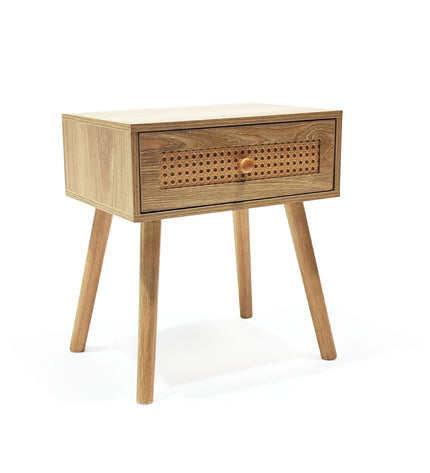 Pair of MobleKit brown bedside tables with 40x30x45 cm dimensions, featuring a simple design suitable for home and kitchen use.