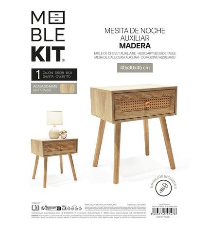 Two MobleKit brown bedside tables, 40x30x45 cm, with drawers, suitable for bedroom or living room decor.