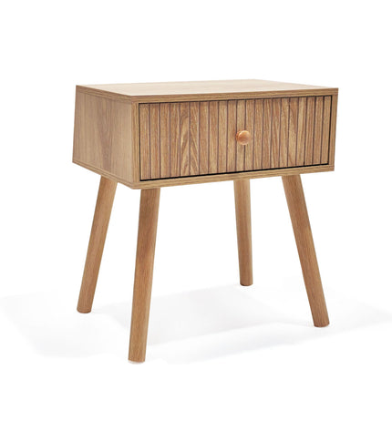 Pair of MobleKit brown nightstands, 40x30x45 cm, with a modern design for bedroom storage and decor.