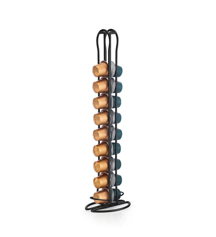 Quttin black iron coffee capsule organizer with 12 compartments for storing koffiecapsules in kitchen or coffee area