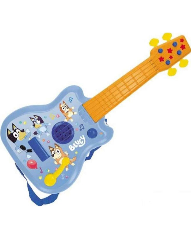 Fisher-Price Bluey keyboard toy for kids, colorful musical instrument with blue and yellow design, suitable for young children.