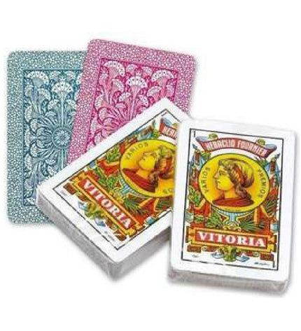 Fournier Spaanse Speelkaarten Nº 12 set of 50 playing cards with colorful faces, ideal for card games and magic tricks.