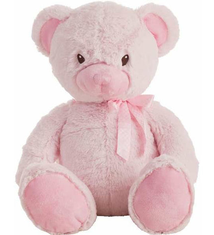 Pink 90 cm plush teddy bear from BigBuy Fun, soft stuffed toy for children, with detailed fur and a cuddly appearance.