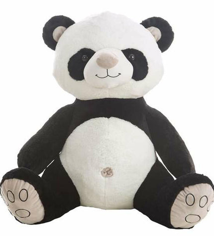 BigBuy Fun Silver Pandabeer plush toy, 65 cm, soft stuffed animal with detailed panda bear features for kids' play.