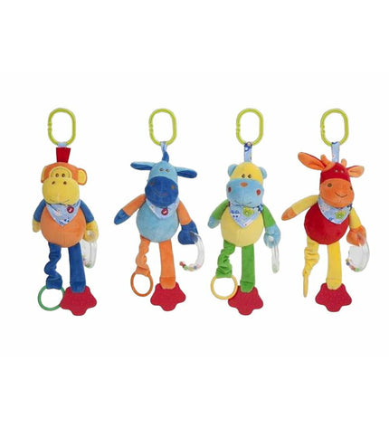 BigBuy Fun baby rattles, 38 cm soft, colorful toy designed for infants and young children to grasp and shake easily.