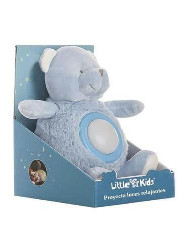 BigBuy Fun blue plush teddy bear with built-in music and lights, 20cm soft toy for children, cuddly and entertaining.