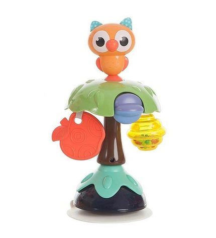 Baby rattle with owl design, 25x12 cm, soft plastic toy for infants from BigBuy Fun, featuring a colorful owl shape and grip handle.