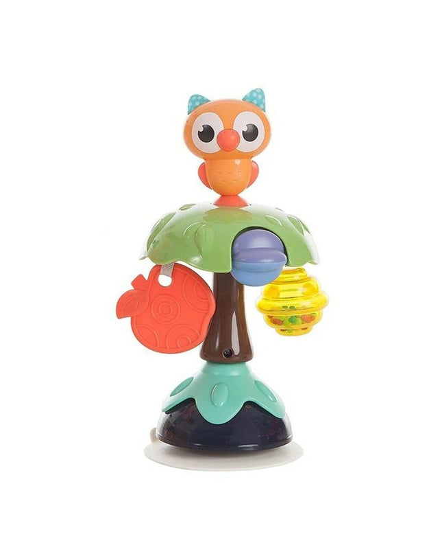 Baby rattle with owl design, 25x12 cm, soft plastic toy for infants from BigBuy Fun, featuring a colorful owl shape and grip handle.