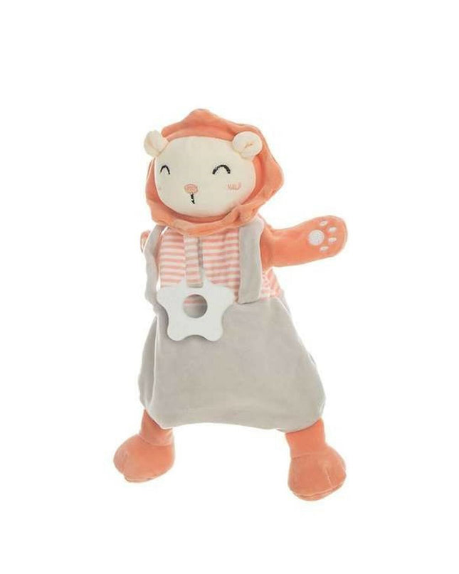 Soft plush lion puppet rattle toy by BigBuy Fun, 35 cm, designed for kids, featuring a friendly lion face and textured rattle inside.